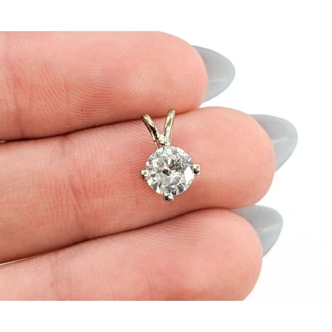 Pendant Solitaire .78ct Round Diamond 14kw .7g 126020060