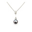 Pendant Drop W/Chain 0.1ctw Round Diamonds 9.5mm Tahitian Pearl 14kw 1.2x.33" 18" 5.3g 226020047