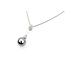 Pendant Drop W/Chain 0.1ctw Round Diamonds 9.5mm Tahitian Pearl 14kw 1.2x.33" 18" 5.3g 226020047