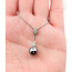 Pendant Drop W/Chain 0.1ctw Round Diamonds 9.5mm Tahitian Pearl 14kw 1.2x.33" 18" 5.3g 226020047