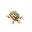 Brooch Turtle 0.3ctw Round Diamonds 2.5ct Blue Sapphire 18ky 1.75x1.1" 16.86g 226020038