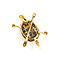 Brooch Turtle 0.3ctw Round Diamonds 2.5ct Blue Sapphire 18ky 1.75x1.1" 16.86g 226020038