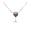 Pendant Wine Glass W/Chain 0.09ctw Round Diamonds 0.12ct Red Ruby 14kw .9x.4" 24" 6.45g 226020043