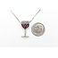Pendant Wine Glass W/Chain 0.09ctw Round Diamonds 0.12ct Red Ruby 14kw .9x.4" 24" 6.45g 226020043