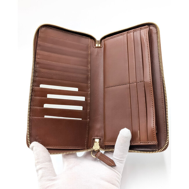 Wallet Gucci Zip Long GG Logo Canvas 126025036