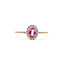 Ring Halo .25ctw Round Diamonds .65ct Pink Sapphire 14kr 1.5mm Sz7 1.92g 126030021