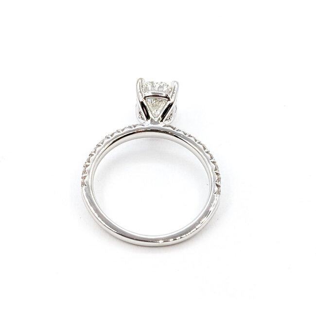 Ring Engagement 1.04ct Oval Lab Grown Diamond IGI: LG761538098 VS1 G 0.32ctw Diamonds 14kw 2mm Sz4.5 2.05g 126038030