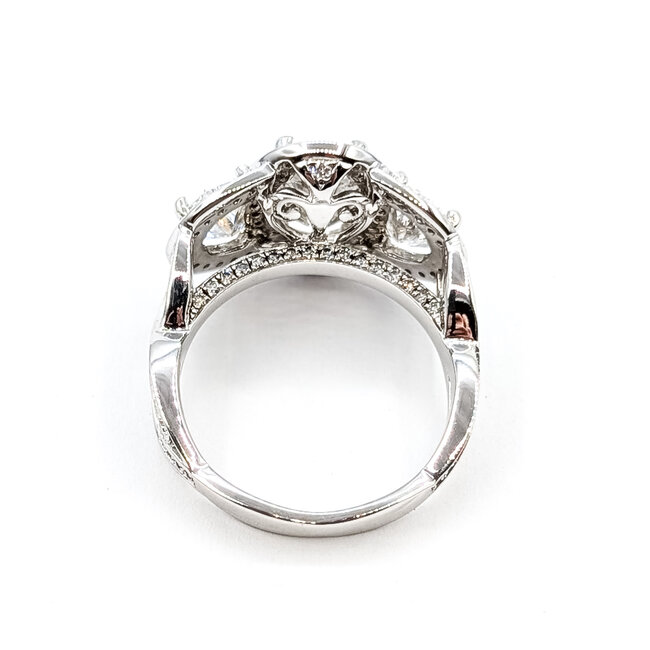 Ring 3-Stone 2.08ct OV Lab Grown Diamond IGI: 751515487 1.16ctw Half Moon Lab Grown Diamond 0.5ctw Near Colorless Diamonds 14kw Sz6.75 5.4g 125120053