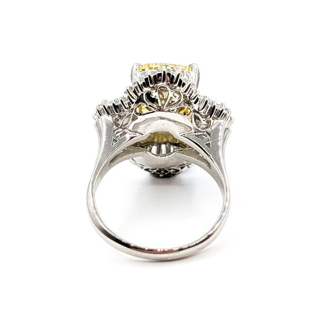 Ring Cocktail 6.03ct Cushion Lab Grown Diamond IGI: LG750570467 2.13ctw Baguette Diamonds 900pt 22x20mm Sz6.5 10.79g 125110018