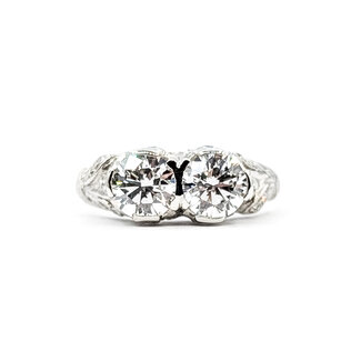 Ring Filigree Vintage 1.46ctw Lab Grown Diamond IGI .10ctw Diamonds Platinum Sz6 3.2g 126020005