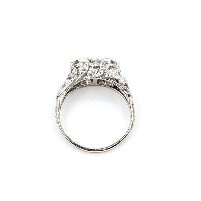 Ring Filigree Vintage 1.46ctw Lab Grown Diamond IGI .10ctw Diamonds Platinum Sz6 3.2g 126020005