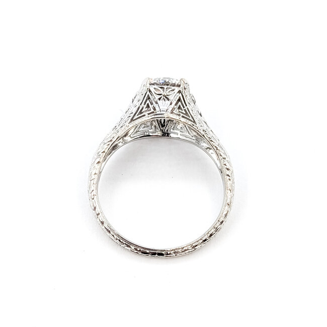 Ring Filigree Vintage 1.47ct Round Lab Grown Diamond IGI: 647423046  Platinum Sz7.75 4.6g 126020003