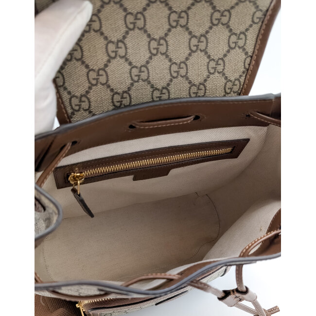 Backpack Gucci GG Interlocking Supreme Beige Canvas 12x10x5" 126035061