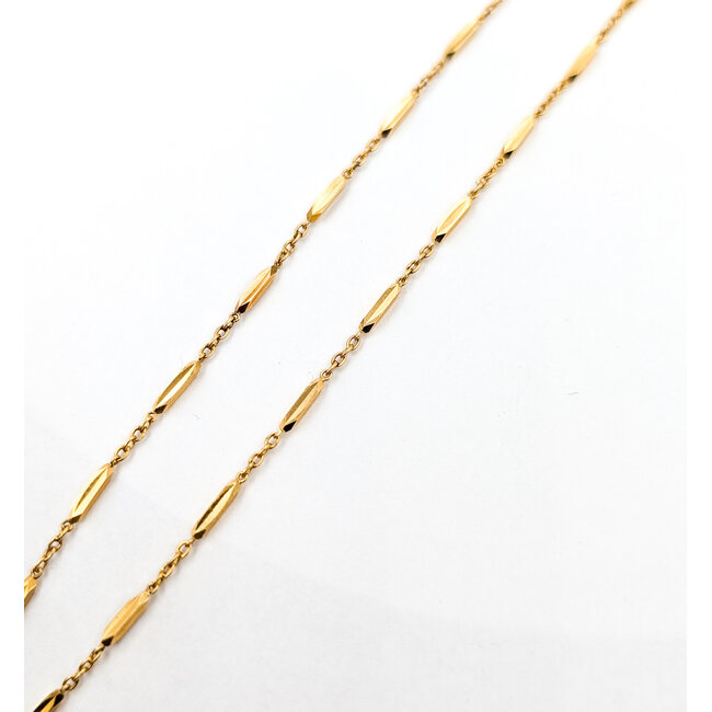 Necklace Bar Link 18ky 1.4mm 19" 6.35g 126022024