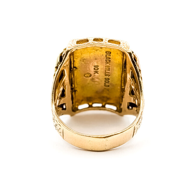 Ring Black Hills Gold 10ky 23mm Sz10.5 14.85g 126022016