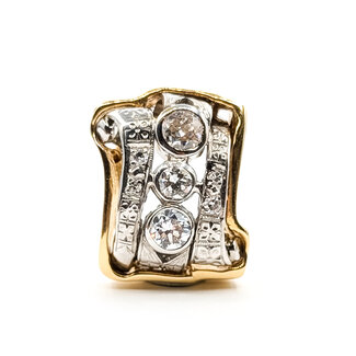 Pendant Bespoke 1.20ctw Old European Diamonds 14ky .9x.75" 10.63g 226030048