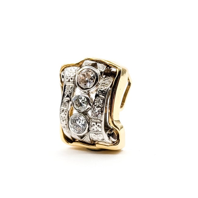 Pendant Bespoke 1.20ctw Old European Diamonds 14ky .9x.75" 10.63g 226030048