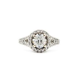 Ring Halo Split Shank 1.43ctw (.70ct Center) Oval Diamond 14kw 2.5mm Sz6 4.09g 226030040