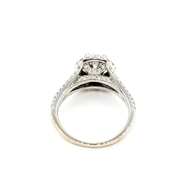 Ring Halo Split Shank 1.43ctw (.70ct Center) Oval Diamond 14kw 2.5mm Sz6 4.09g 226030040