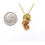 Pendant Seahorse .12ctw Round Diamonds  .33ctw Sapphires 14ky .9x.4" 15.5" 3.02g 226030045