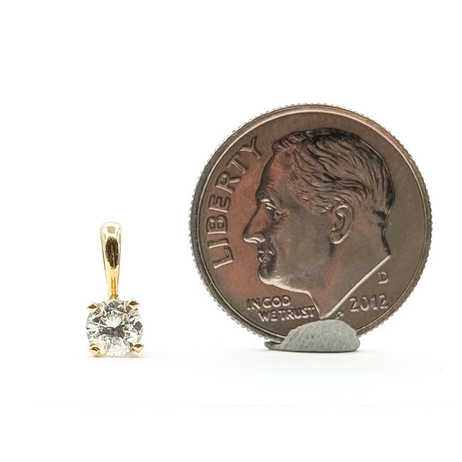 Pendant Solitaire .25ct Round Diamond 14ky 9.5x4mm .41g 226020070