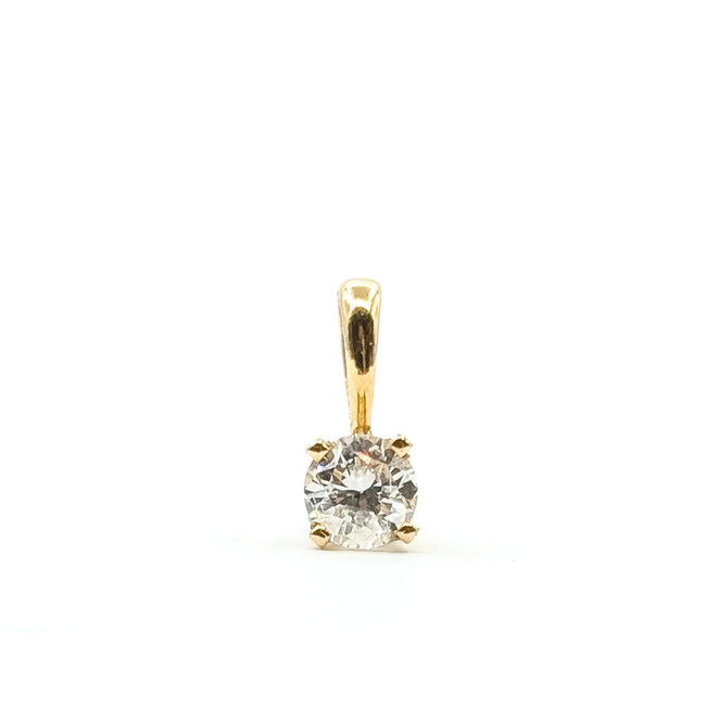 Pendant Solitaire .25ct Round Diamond 14ky 9.5x4mm .41g 226020070