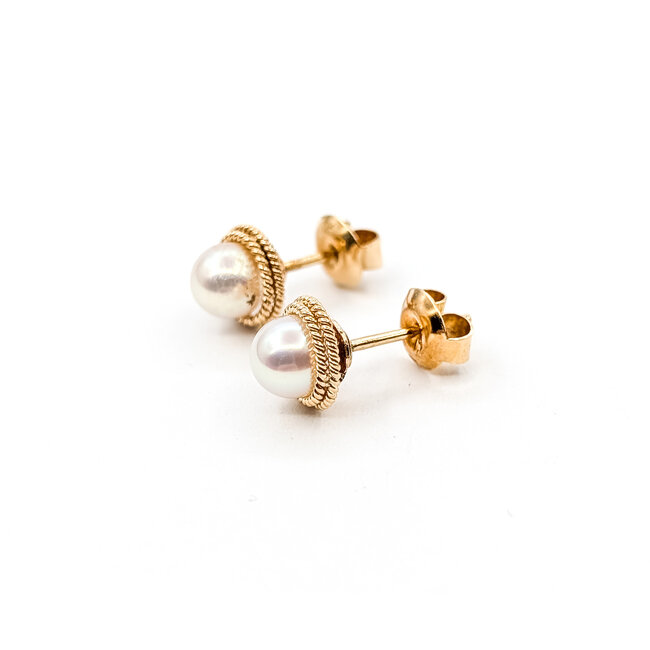 Earrings Stud 5.5mm Pinkish Pearl 14ky 8mm 1.81g 126030019