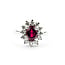 Ring Halo .51ctw Round Diamonds 1.25ct Ruby 18kw 13x11mm Sz5.75 5.3g 125060096
