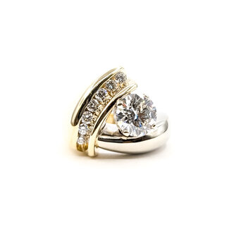 Ring Bypass 1.6ct Round Lab Grown Diamond IGI Report: 771649470 VVS2 E .33ctw Round Diamonds 14tt 16mm Sz6.75 15.55g 126020045