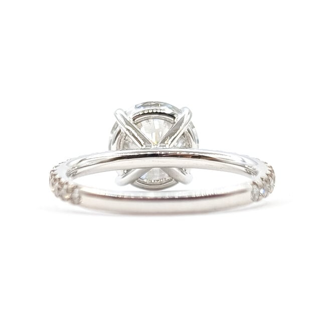 Ring Engagement 3.03ct Round Lab Grown Diamond IGI Report: 749507660 VVS2 F 0.5ctw Diamonds 14kw 2mm Sz5 2.75g 126038011