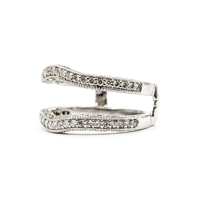 Ring Enhancer Milgrain .50ctw Round Diamonds 14kw 8mm Sz6.5 4.6g 126038018