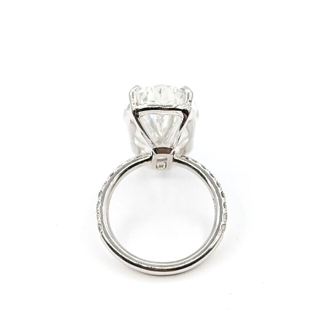 Ring Engagement 15.05ct Modified Oval VVS2 G Lab Grown Diamond IGI Report: 769665115 .35ctw Near Colorless Diamonds 950pt 2mm Sz6 8.4g 126038053