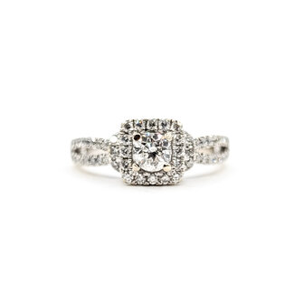 Ring Engagement 1.00ctw Round Diamonds 14kw 3mm Sz6.5 4.5g 126038042