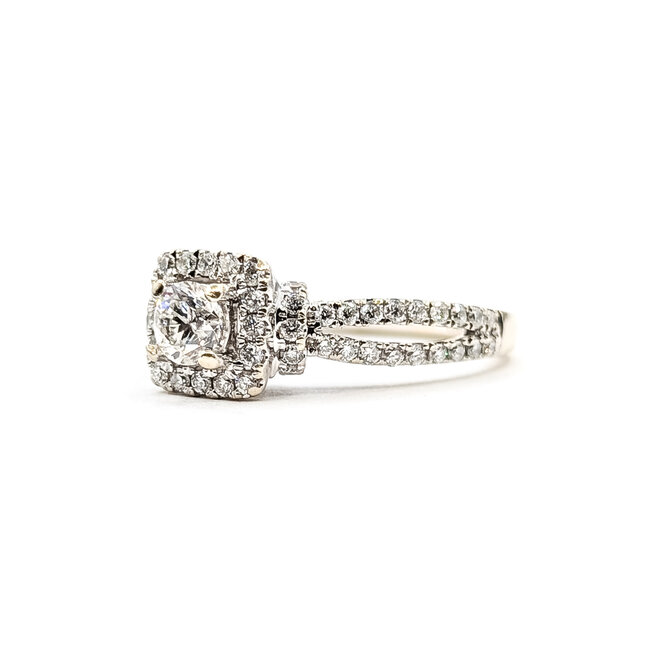 Ring Engagement 1.00ctw Round Diamonds 14kw 3mm Sz6.5 4.5g 126038042