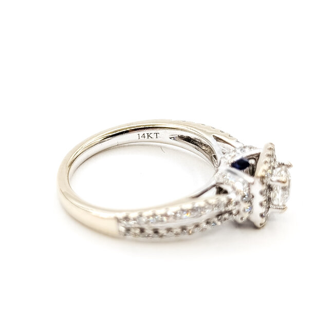 Ring Engagement 1.00ctw Round Diamonds 14kw 3mm Sz6.5 4.5g 126038042