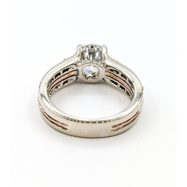 Ring Split Shank Milgrain 1.5ct Round Lab Grown Diamond IGI Report: 772612664 VS1 F .34ctw Near Colorless Diamonds 14ktt 5.3mm Sz6.5 5.5g 125120054