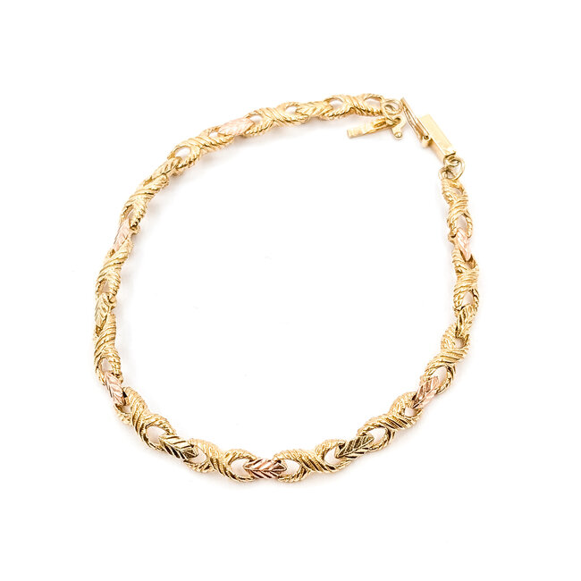 Bracelet XO Leaf Link 14ky 4.7mm 7.25" 6.7g 126032001