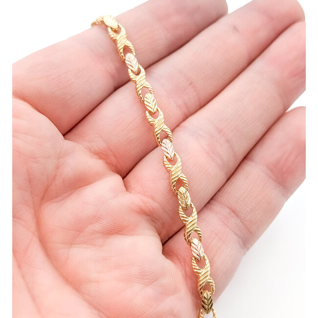 Bracelet XO Leaf Link 14ky 4.7mm 7.25" 6.7g 126032001