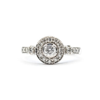 Ring Bridal Milgrain .33ctw Round Diamonds 14kw 9mm Sz8 3.22g 126030030