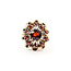Ring Floral 2.25ctw Red Garnet 10ky 1.6mm Sz5 6.75g 126030043
