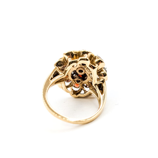 Ring Floral 2.25ctw Red Garnet 10ky 1.6mm Sz5 6.75g 126030043