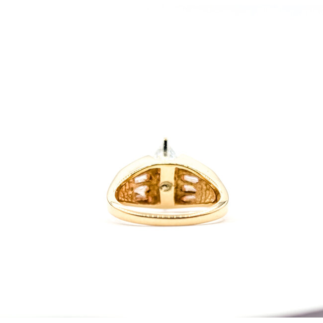 Ring 1.53ct Marquise Lab Grown Diamond IGI: LG671435406 VVS2 E .50ctw Baguette Diamonds 14ky sz7 9mm 6.82g 124060202