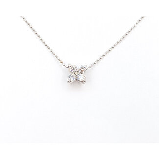 Necklace 5-Stone .31ctw Round Diamonds 18kw 6x6mm 15" 2.2g 126030003