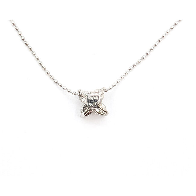 Necklace 5-Stone .31ctw Round Diamonds 18kw 6x6mm 15" 2.2g 126030003