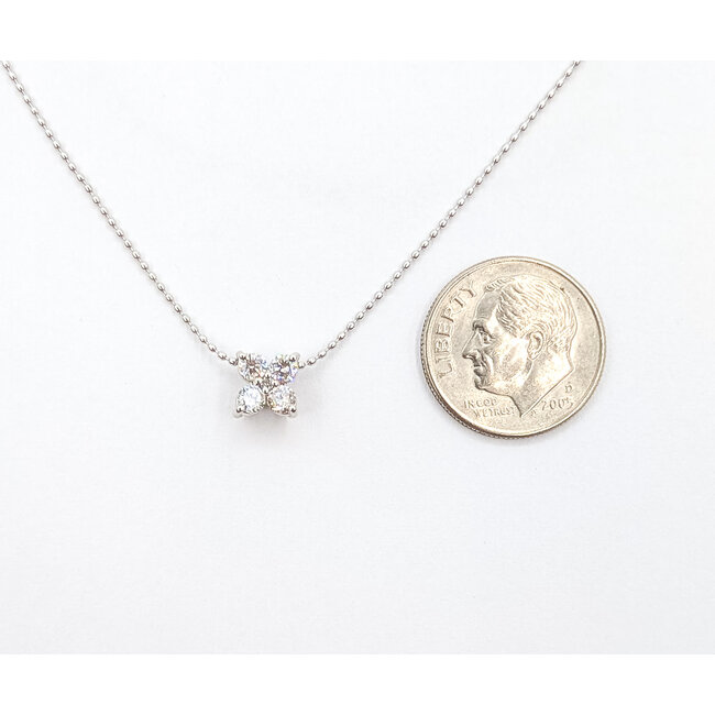 Necklace 5-Stone .31ctw Round Diamonds 18kw 6x6mm 15" 2.2g 126030003