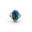 Ring Halo Ballerina .47ctw Round & Baguette Diamonds 2.16ct Black Opal 900pt 3mm Sz5.5 7.3g 126030056