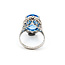 Ring Halo .30ctw Round Diamonds 10ct Swiss Blue Topaz 900pt 2.8mm Sz7 9.07g 126030052