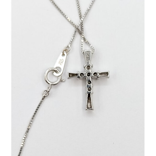 Pendant Cross 0.10ct Round Diamonds 14kw .6x.4" 14-16" 1.97g 126030066