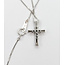Pendant Cross 0.10ct Round Diamonds 14kw .6x.4" 14-16" 1.97g 126030066