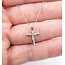 Pendant Cross 0.10ct Round Diamonds 14kw .6x.4" 14-16" 1.97g 126030066